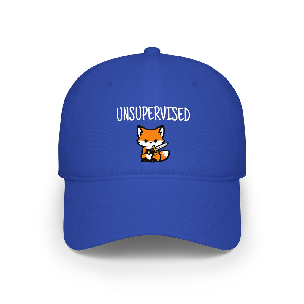 Unsupervised Fox Low Profile Baseball Cap — Cute Cartoon Fox Hat - Mutantur Labs LLC