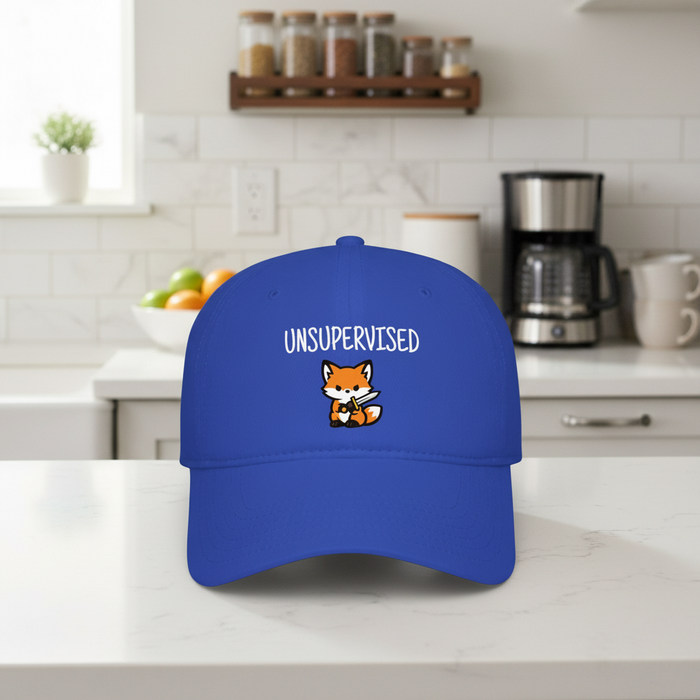 Unsupervised Fox Low Profile Baseball Cap — Cute Cartoon Fox Hat