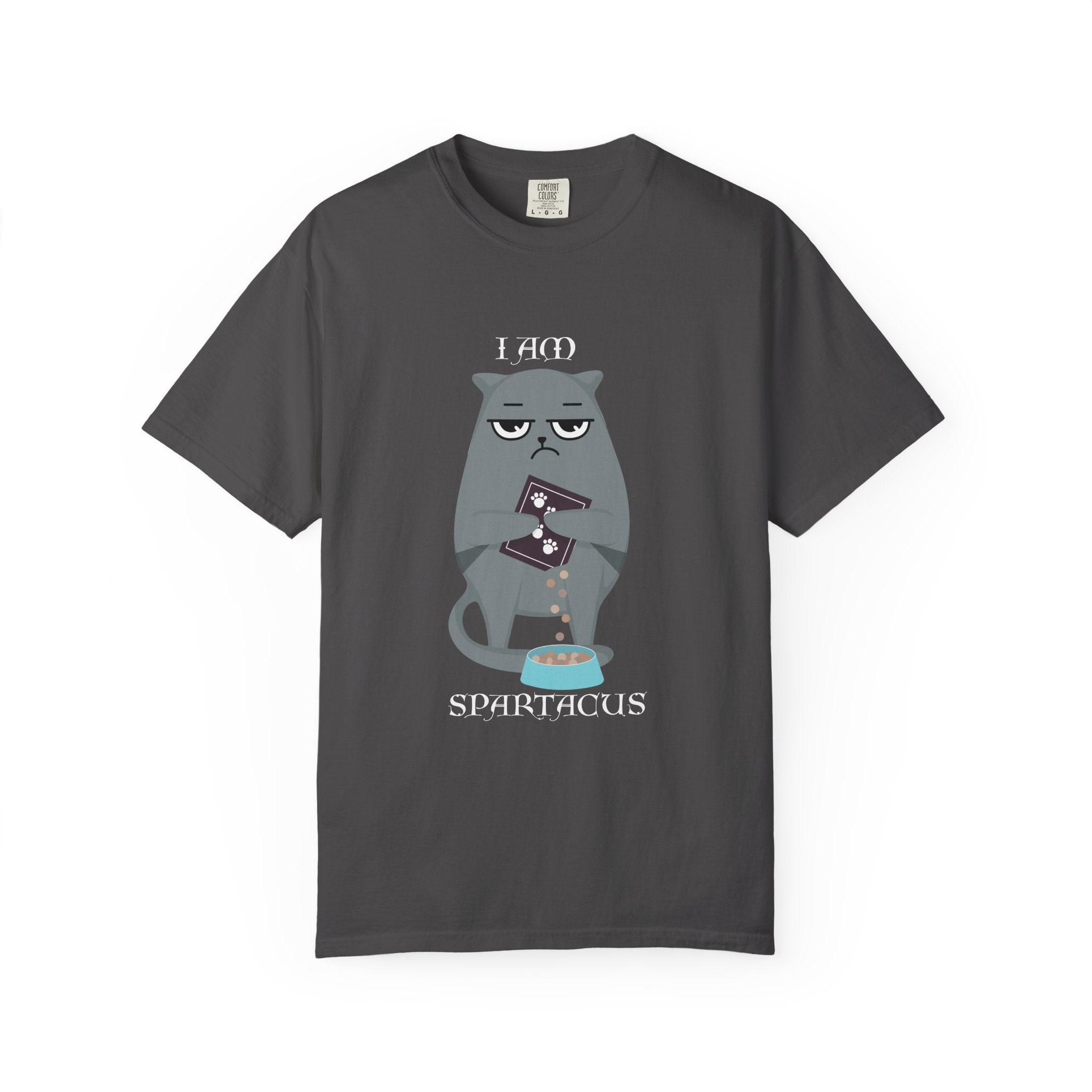 Spartacus Cat T-Shirt — "I Am Spartacus" Funny Cat Graphic Tee - Mutantur Labs LLC