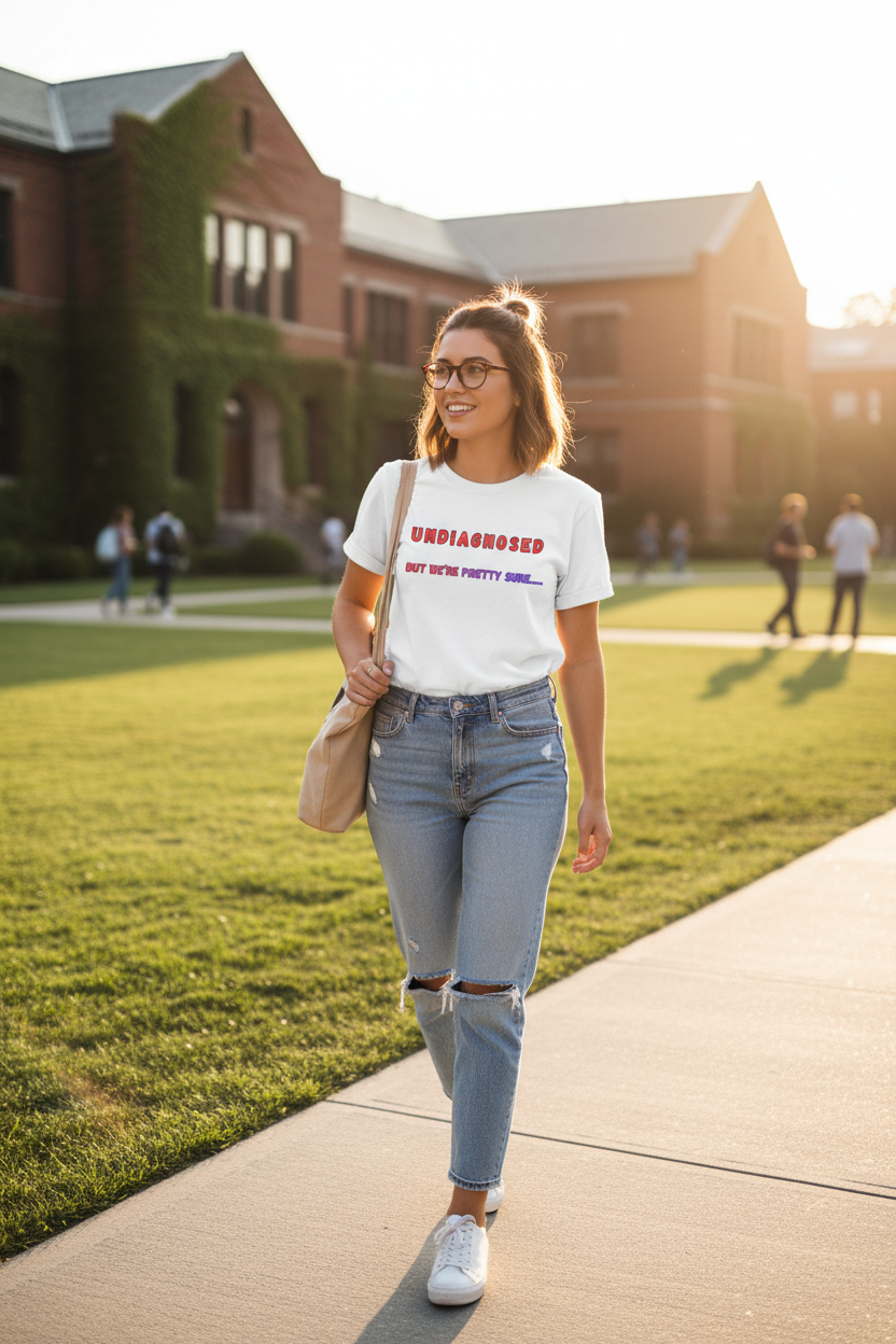 Undiagnosed But We're Pretty Sure Funny Graphic T-Shirt - Mutantur Labs LLC