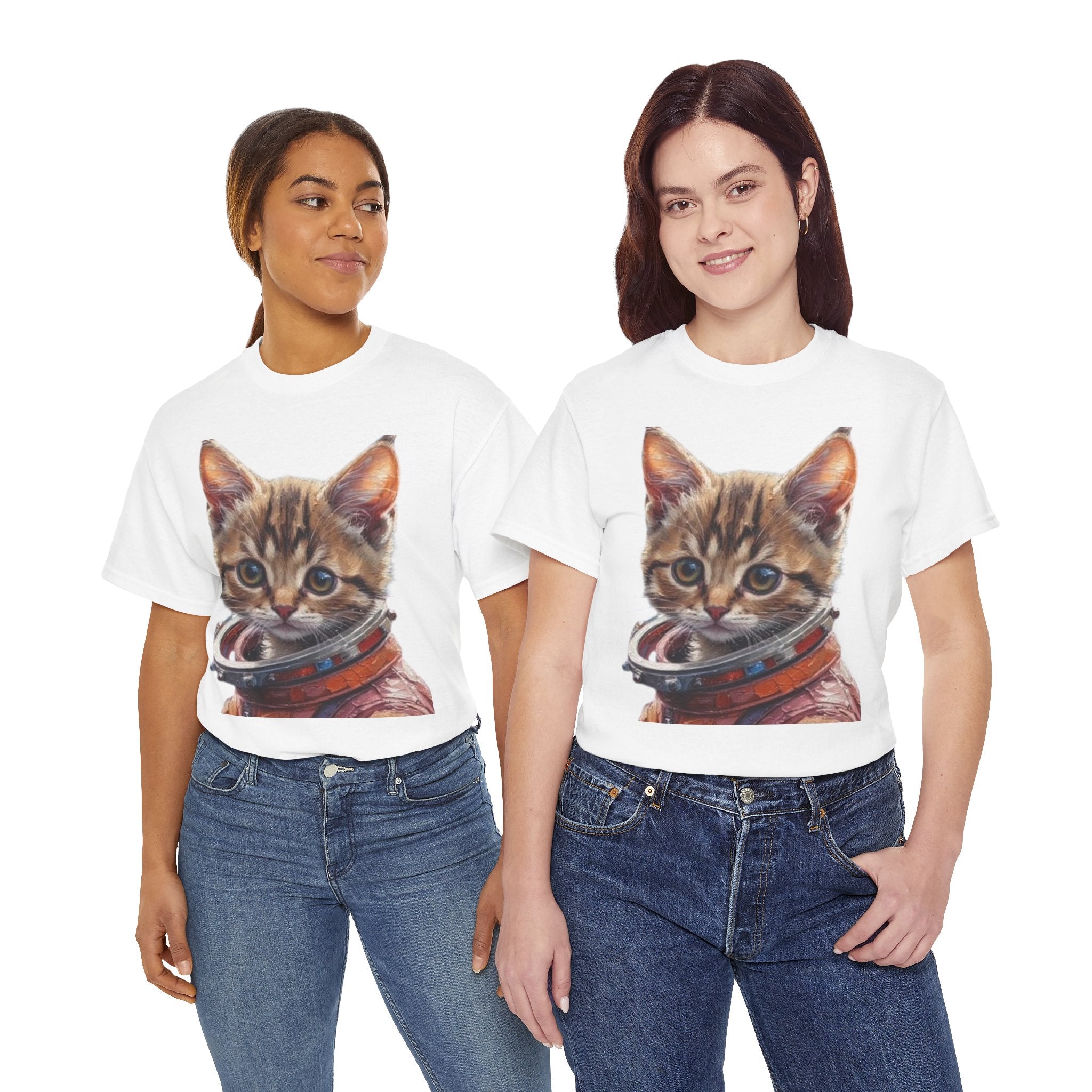 Astronaut Kitty Unisex Heavy Cotton Tee - Mutantur Labs LLC