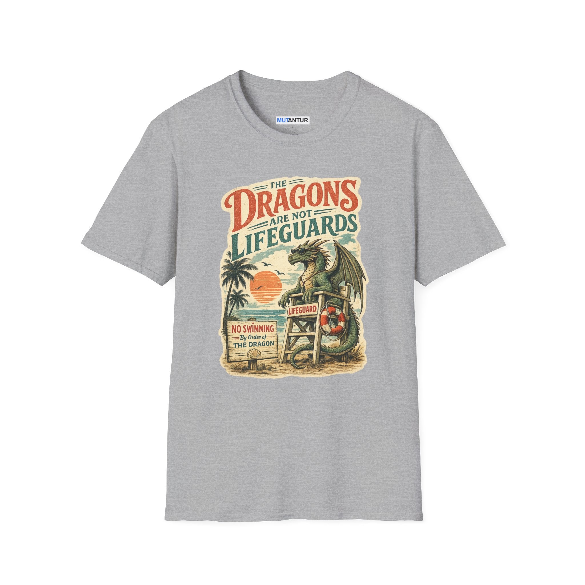Dragons Are Not Lifeguards T-Shirt — Retro Beach Dragon Graphic Tee - Mutantur Labs LLC