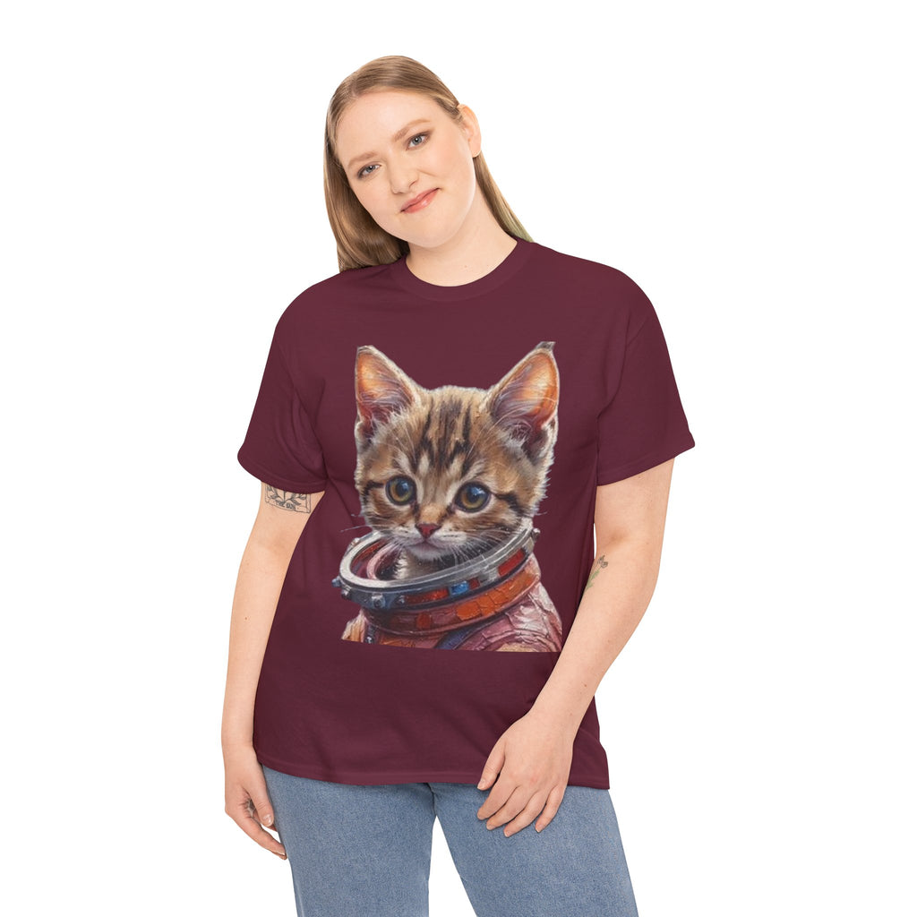 Astronaut Kitty Unisex Heavy Cotton Tee - Mutantur Labs LLC