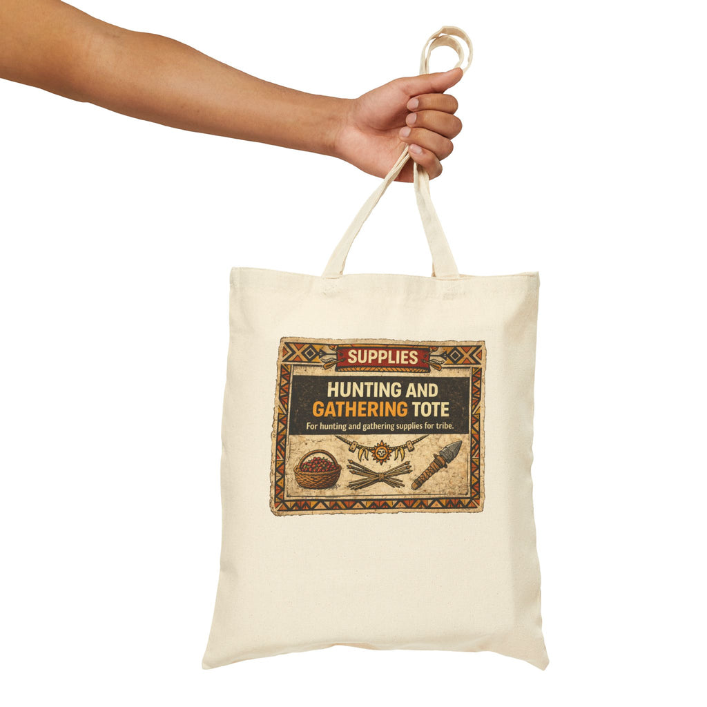 Hunting and Gathering tote bag | Canvas Shopping Tote, Nature Foraging Design - Mutantur Labs LLC
