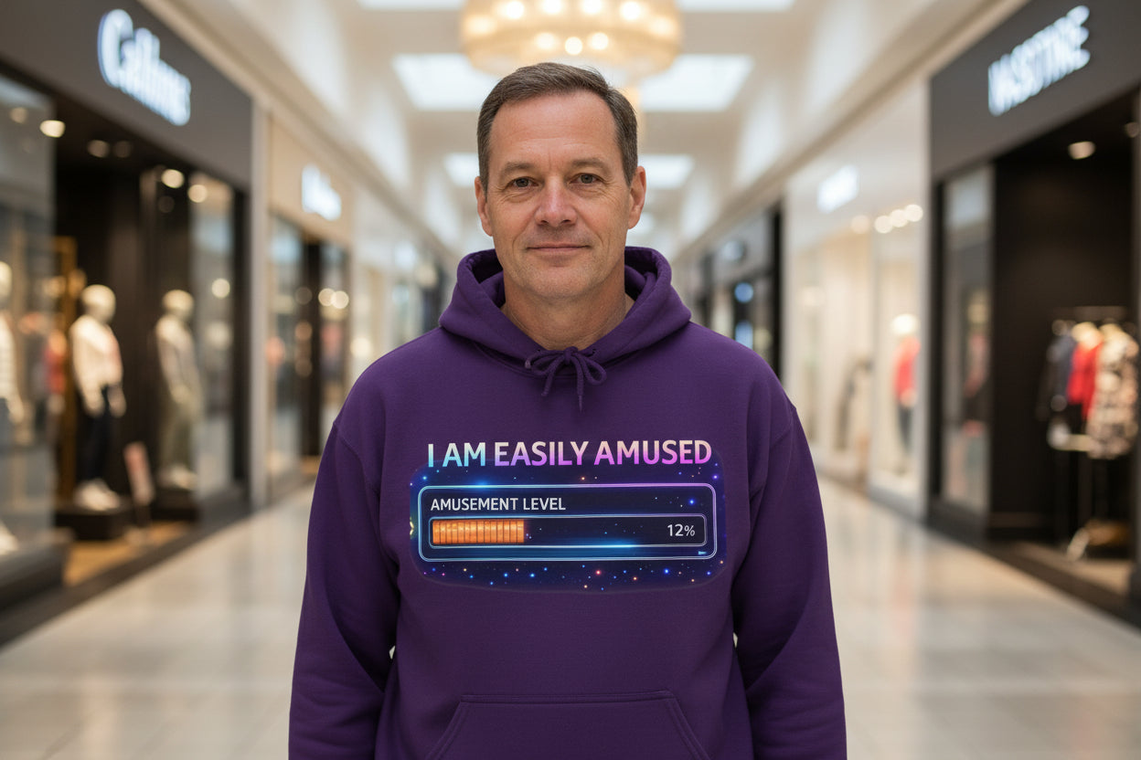 I Am Easily Amused Level Meter Hoodie | Funny Gamer Sweatshirt - Mutantur Labs LLC