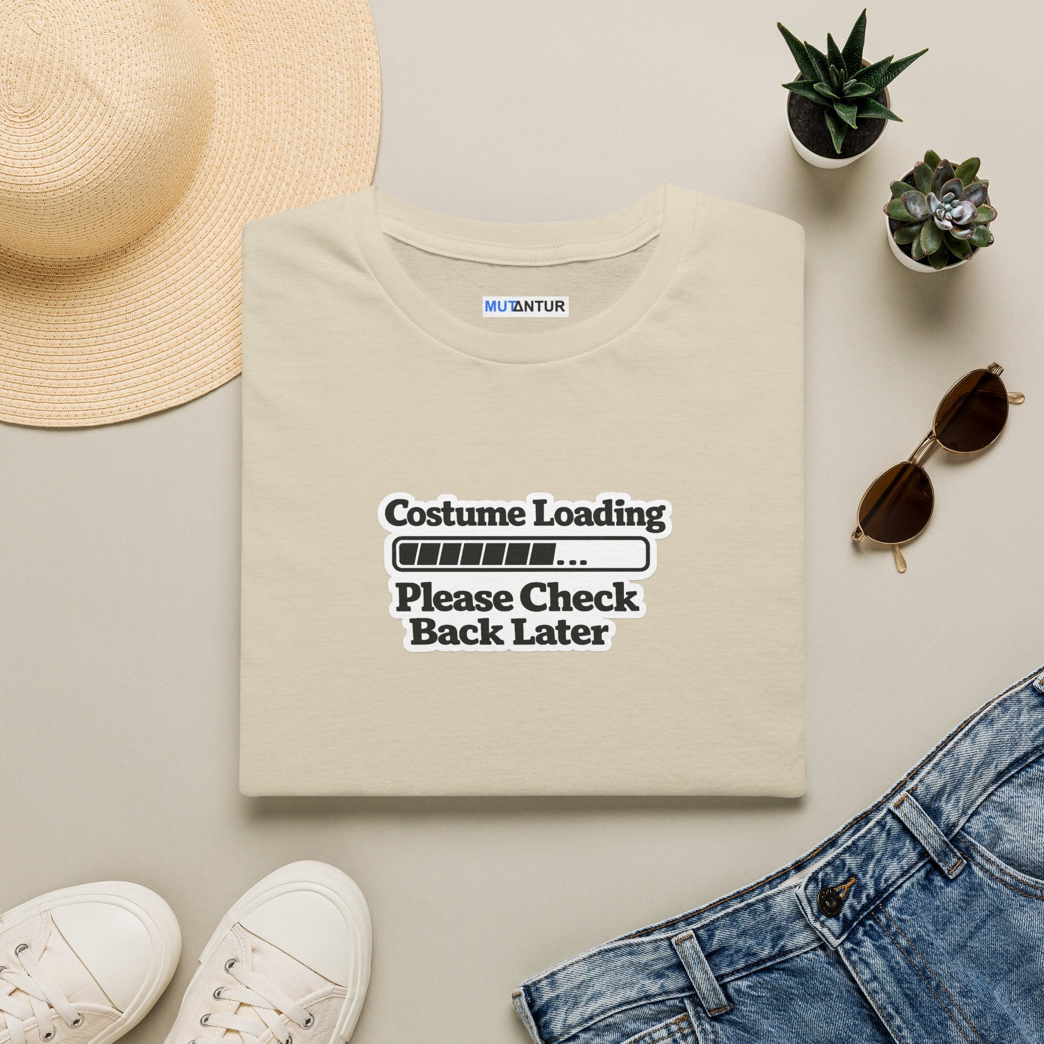 Costume Loading T-Shirt — "Please Check Back Later" Graphic Tee