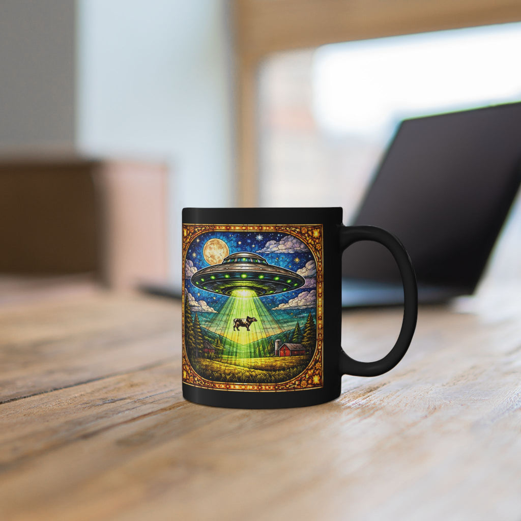 UFO Cow Abduction Mug | Funny Alien Cow Coffee Cup - Mutantur Labs LLC