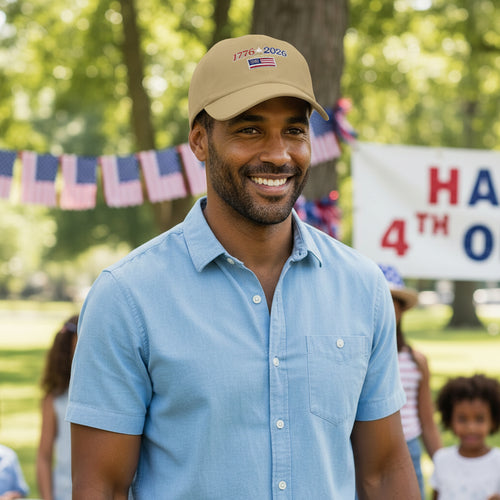 1776 2026 Flag Dad Cap Embroidered Patriotic Birthday Baseball Hat - Mutantur Labs LLC