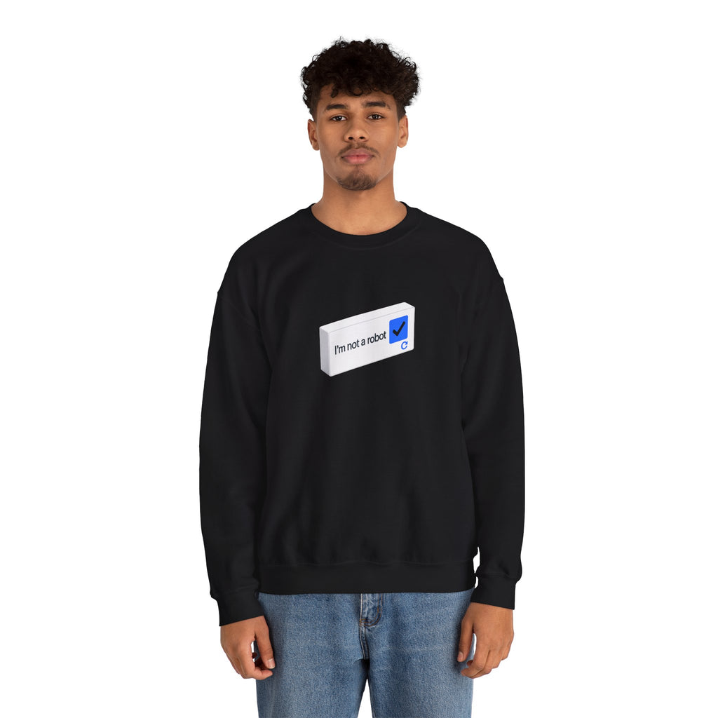 I'm Not a Robot checkbox graphic Sweatshirt | CAPTCHA humor - Mutantur Labs LLC