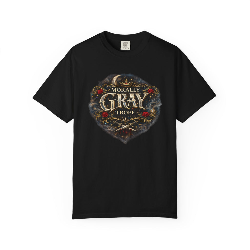 Morally Gray Trope Comfort Colors gothic fantasy graphic tee, lifestyle shot