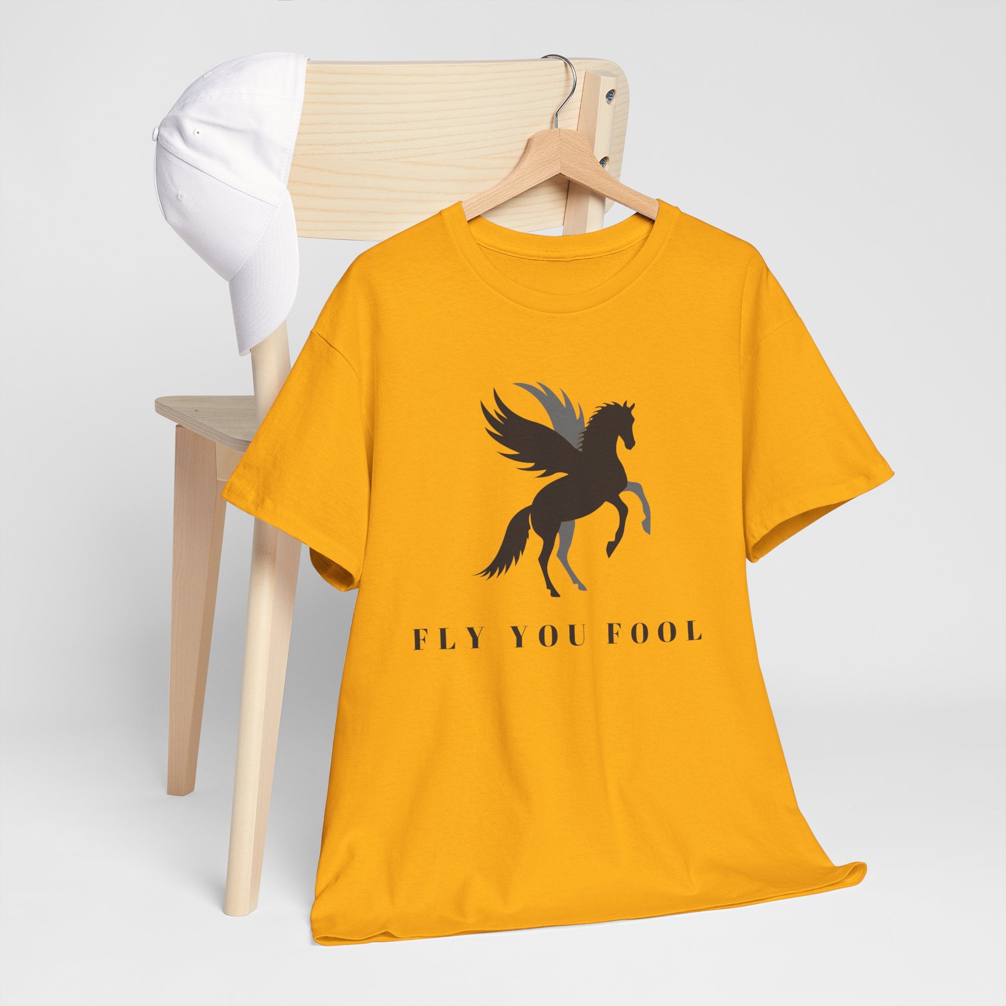 Pegasus silhouette Graphic T-Shirt: Fly You Fool Mythical Horse Tee - Mutantur Labs LLC
