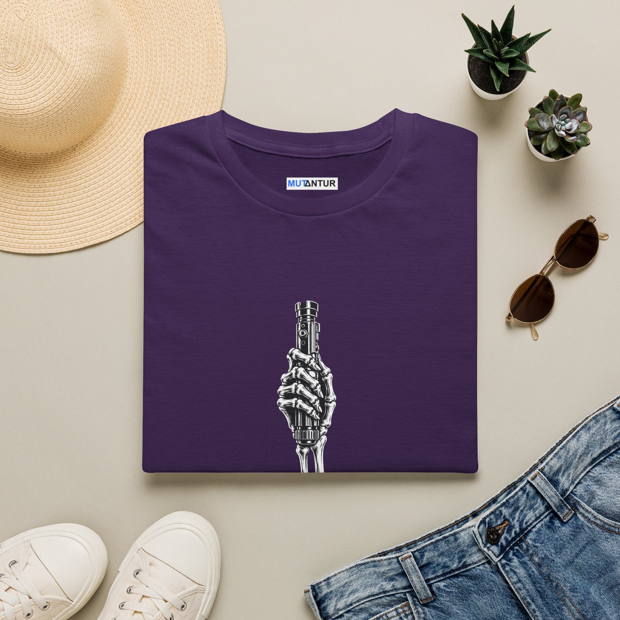 “Jedis Never Die” Gothic skeleton hand Halloween Graphic Tee