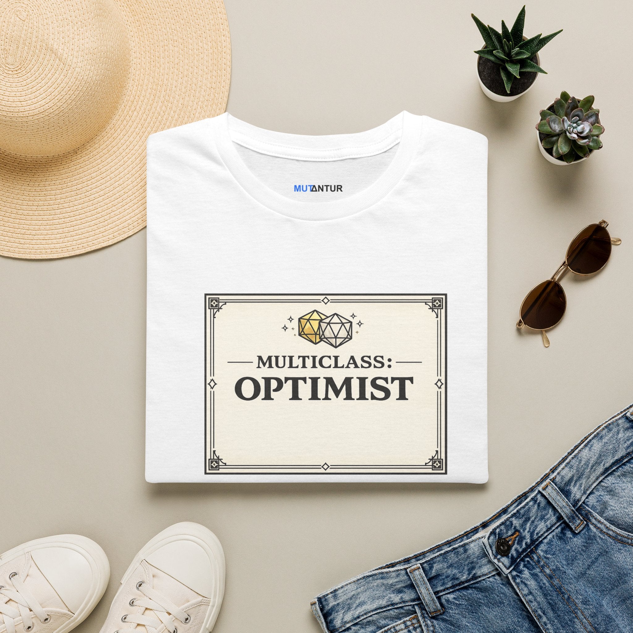 Multiclass: Optimist T-Shirt | Fantasy RPG Character Card Graphic Tee