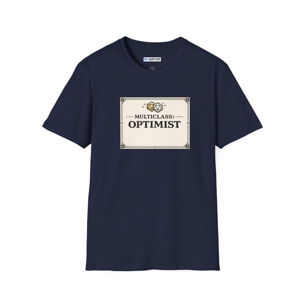Multiclass: Optimist T-Shirt | Fantasy RPG Character Card Graphic Tee