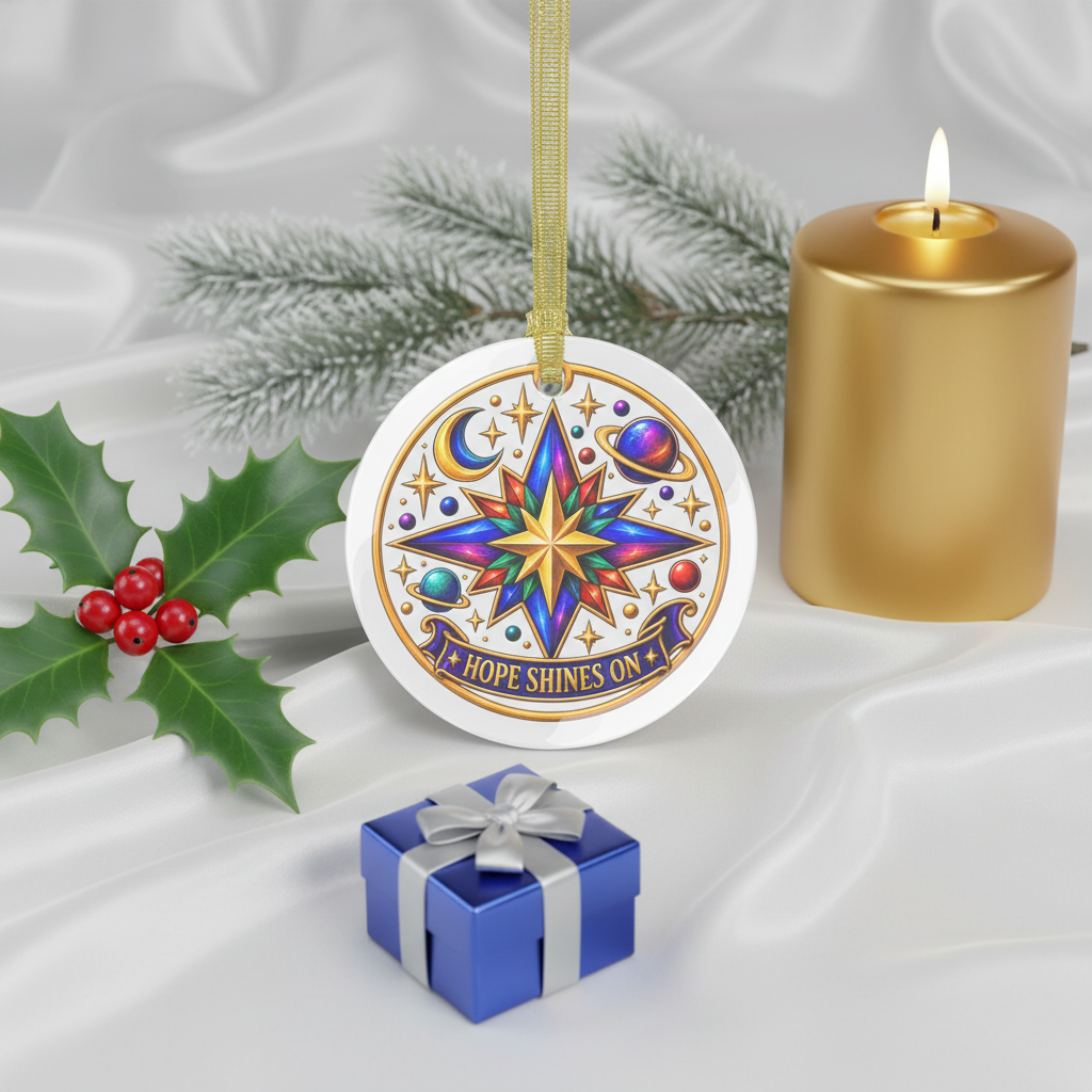 Hope Shines On Celestial Glass Ornament