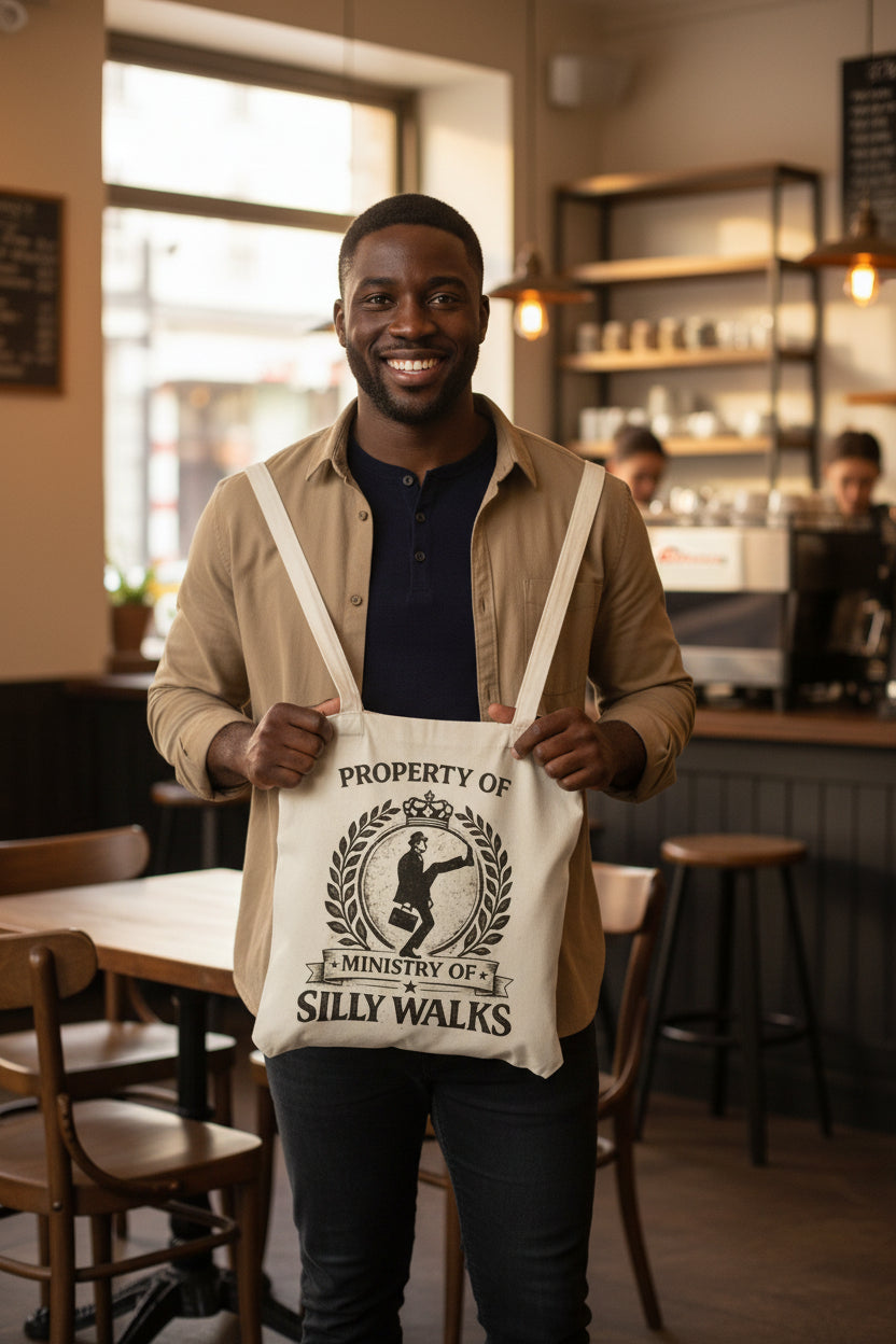 Ministry of Silly Walks Eco Friendly tote bag - Mutantur Labs LLC