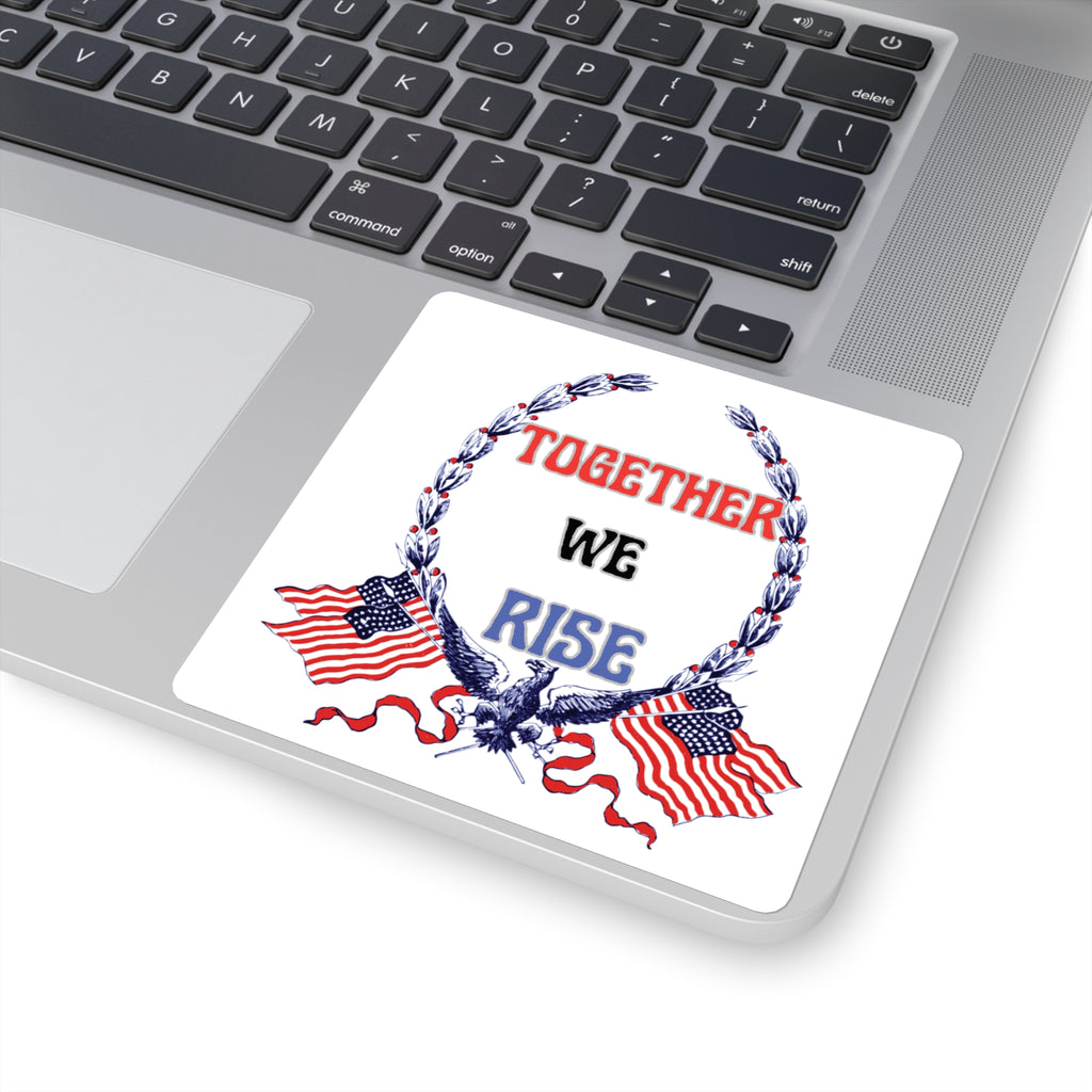 Together We Rise Sticker – Patriotic Unity Eagle & Flag Decal - Mutantur Labs LLC