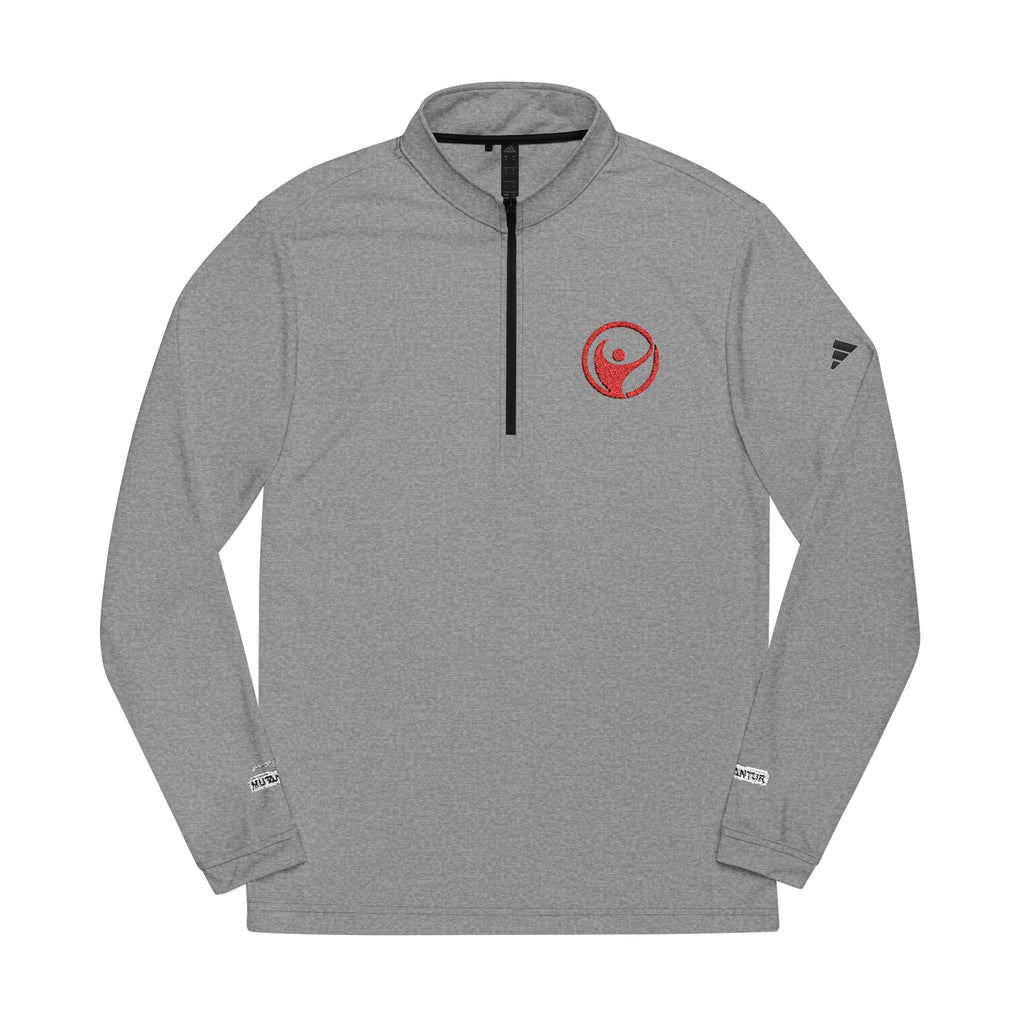 Adidas® Quarter-Zip Pullover with Red Intrepid Logo | UPF 50+ Lightweight Performance Layer - Mutantur Labs LLC