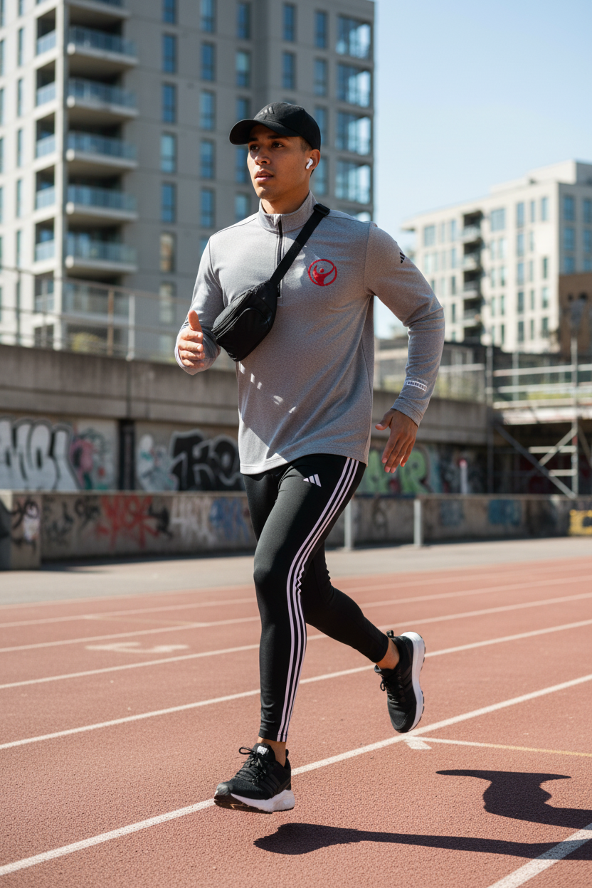 Adidas® Quarter-Zip Pullover with Red Intrepid Logo | UPF 50+ Lightweight Performance Layer - Mutantur Labs LLC