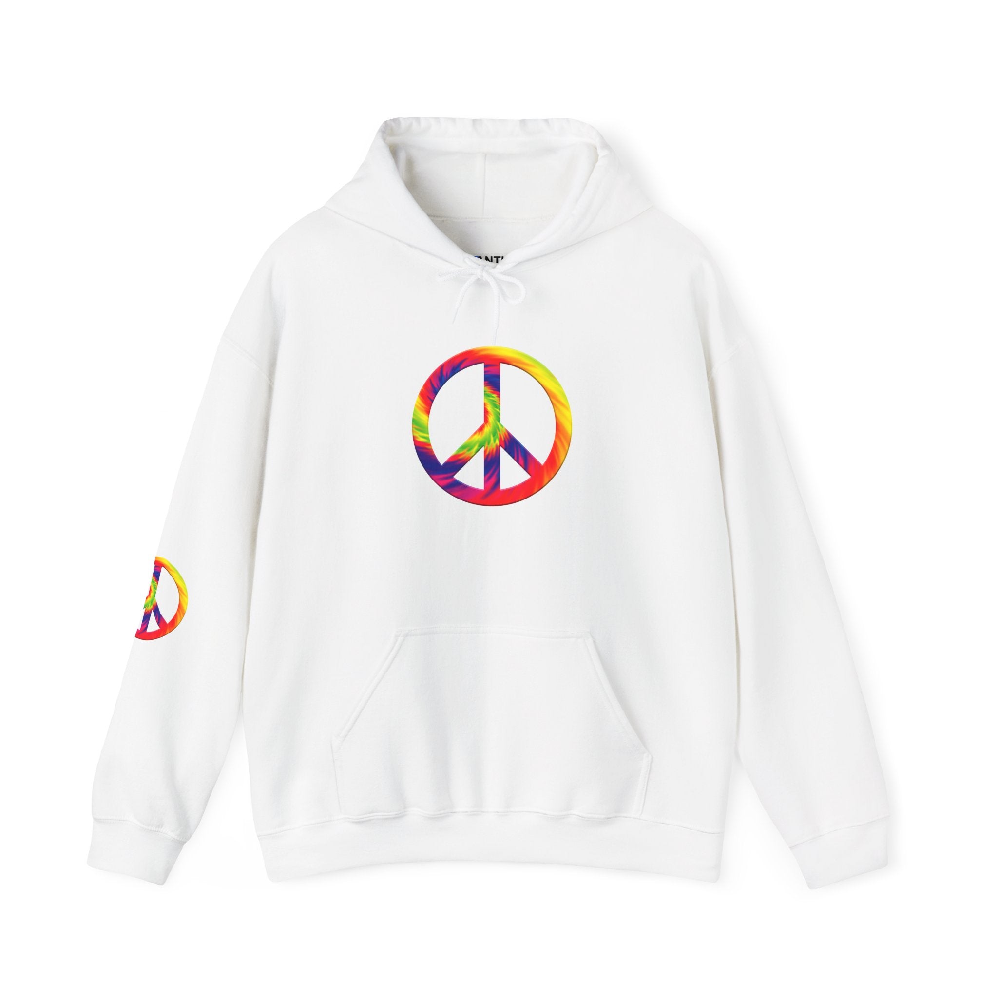 Tie-Dye Peace Sign Hoodie — Rainbow Hippie Peace Symbol Pullover - Mutantur Labs LLC