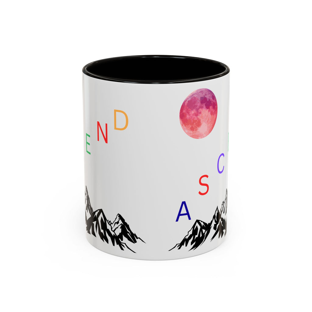 Ascend Mountain Moon Mug — Inspirational White Ceramic Coffee Cup - Mutantur Labs LLC