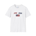 1776–2026 American Flag Anniversary T-Shirt — Patriotic Independence Day Tee - Mutantur Labs LLC