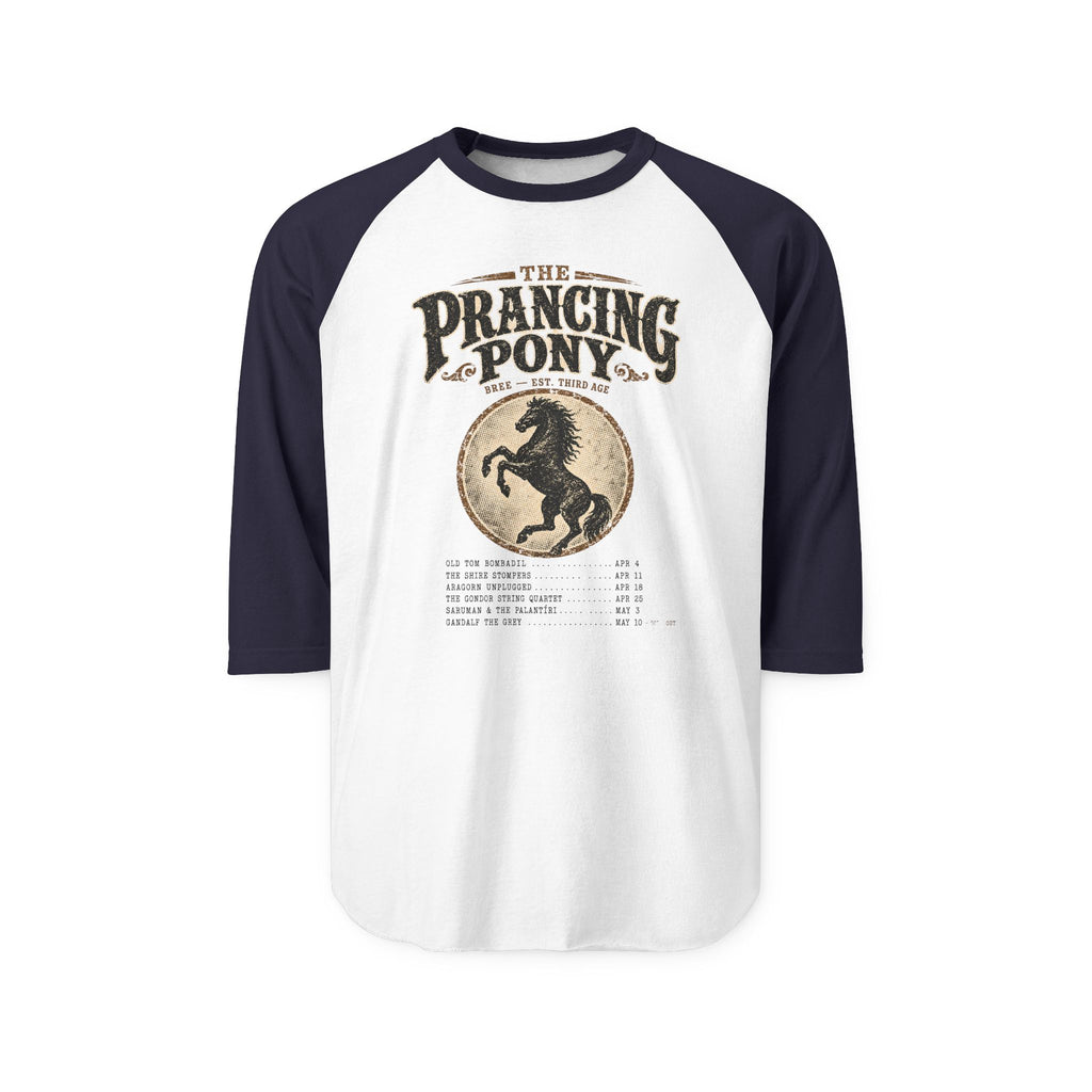 Prancing Pony Raglan Shirt — Vintage Middle-Earth Concert Tee