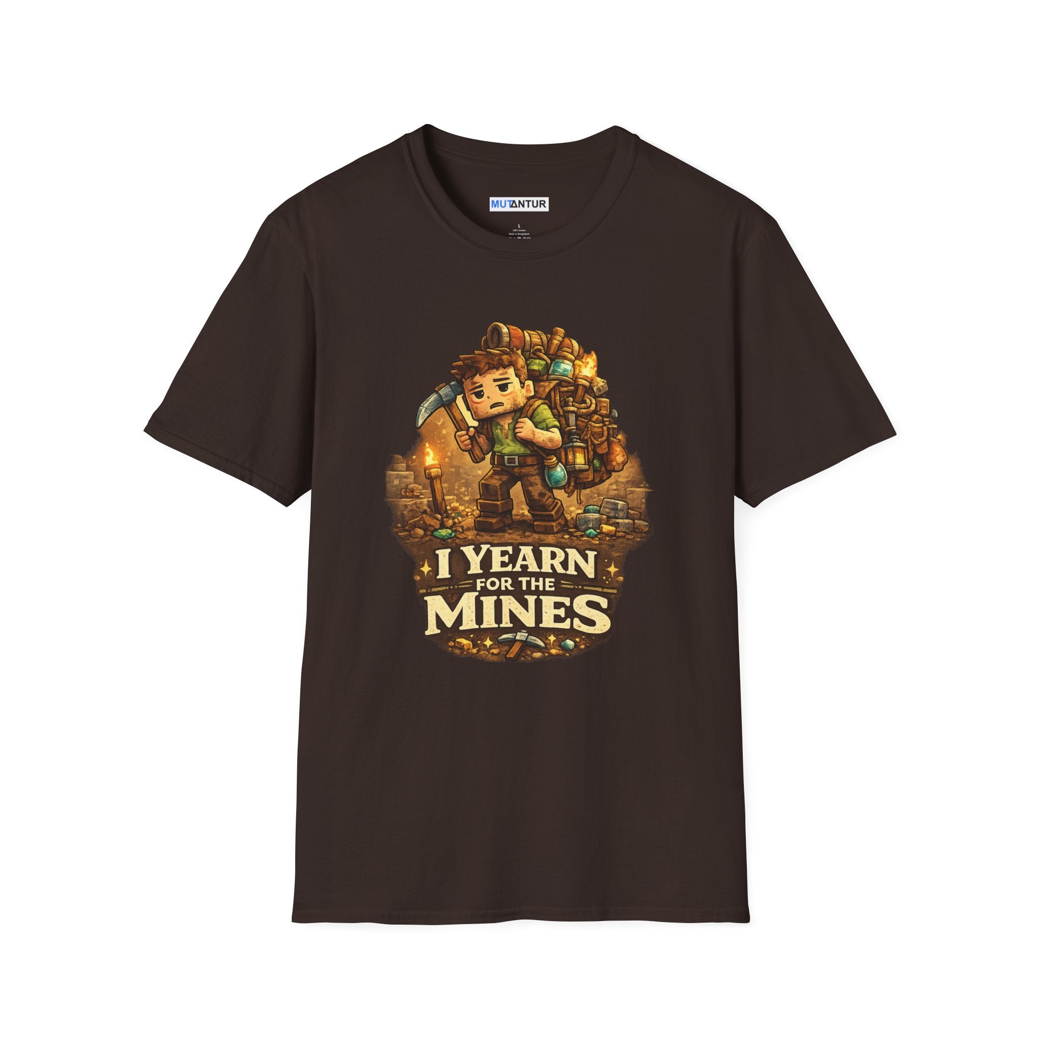 Funny Mining Gamer T-Shirt | I Yearn for the Mines Graphic Tee | Fantasy Adventure Shirt - Mutantur Labs LLC