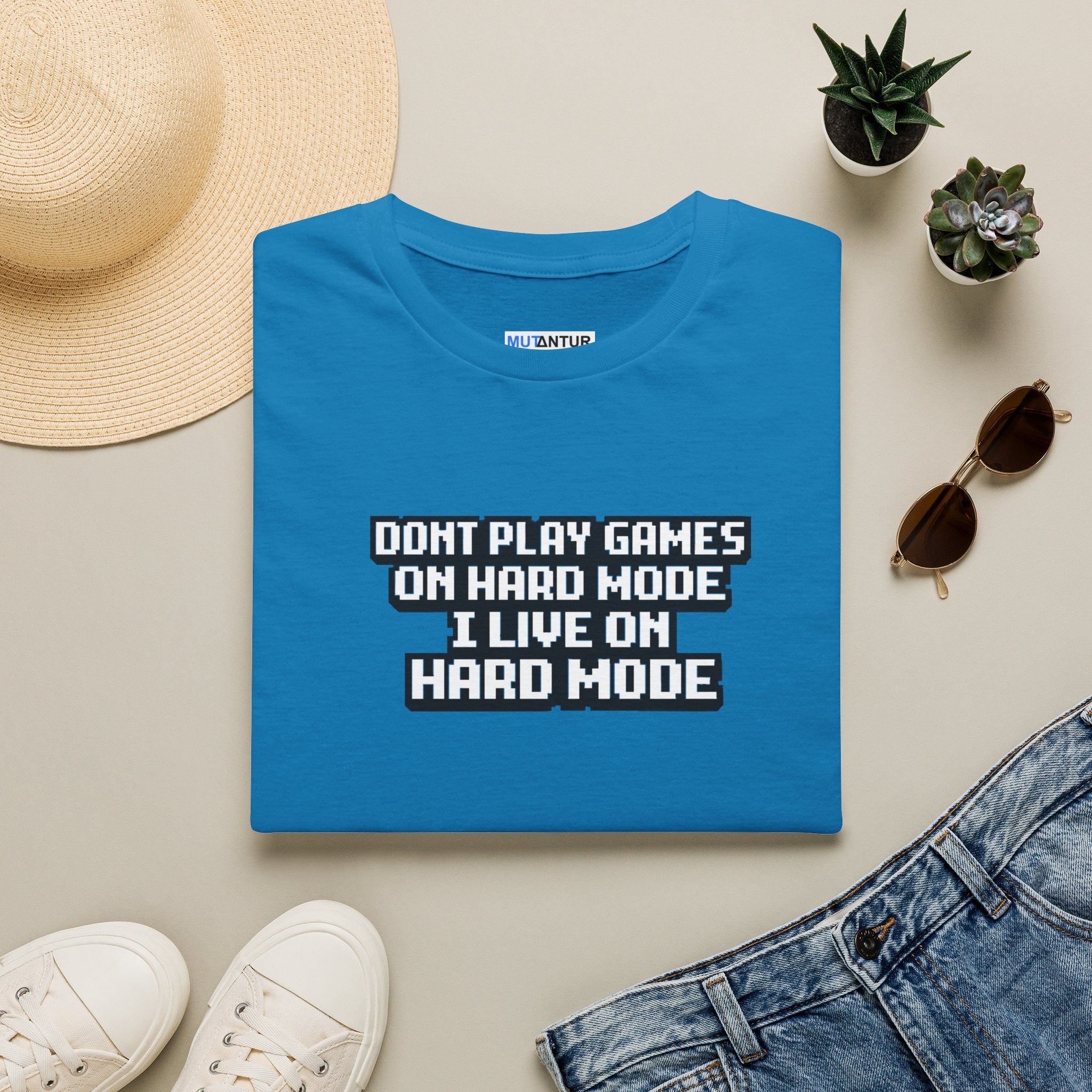 "Don't Play Games on Hard Mode, I Live on Hard Mode" Graphic Gamer T-Shirt