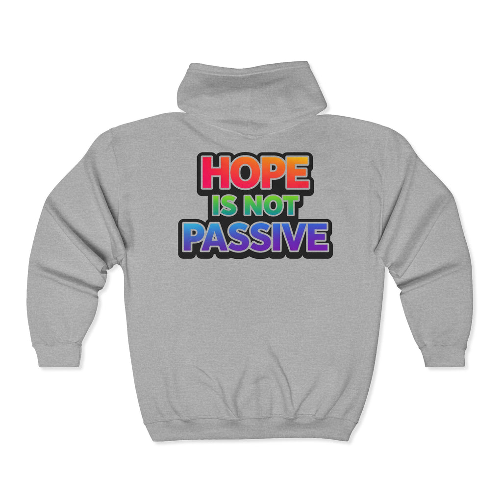 Hope Is Not Passive Hoodie | Rainbow Statement Graphic Pullover - Mutantur Labs LLC