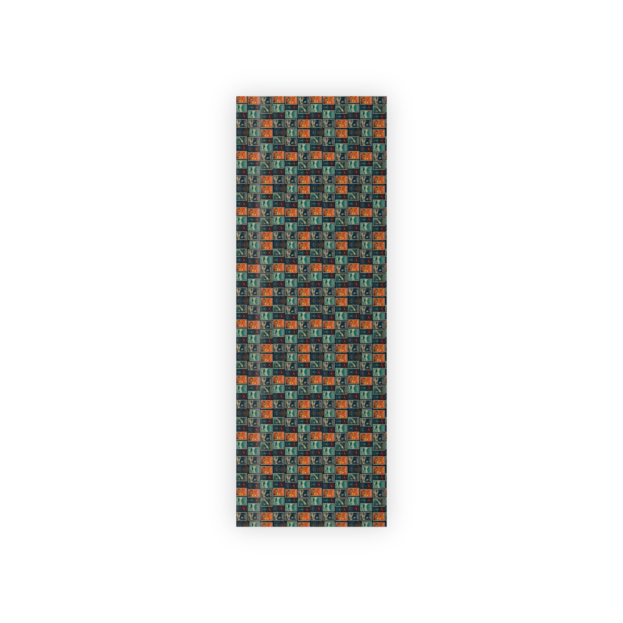 Vintage Planet Postage Stamp Gift Wrap Roll — Retro Travel Wrapping Paper