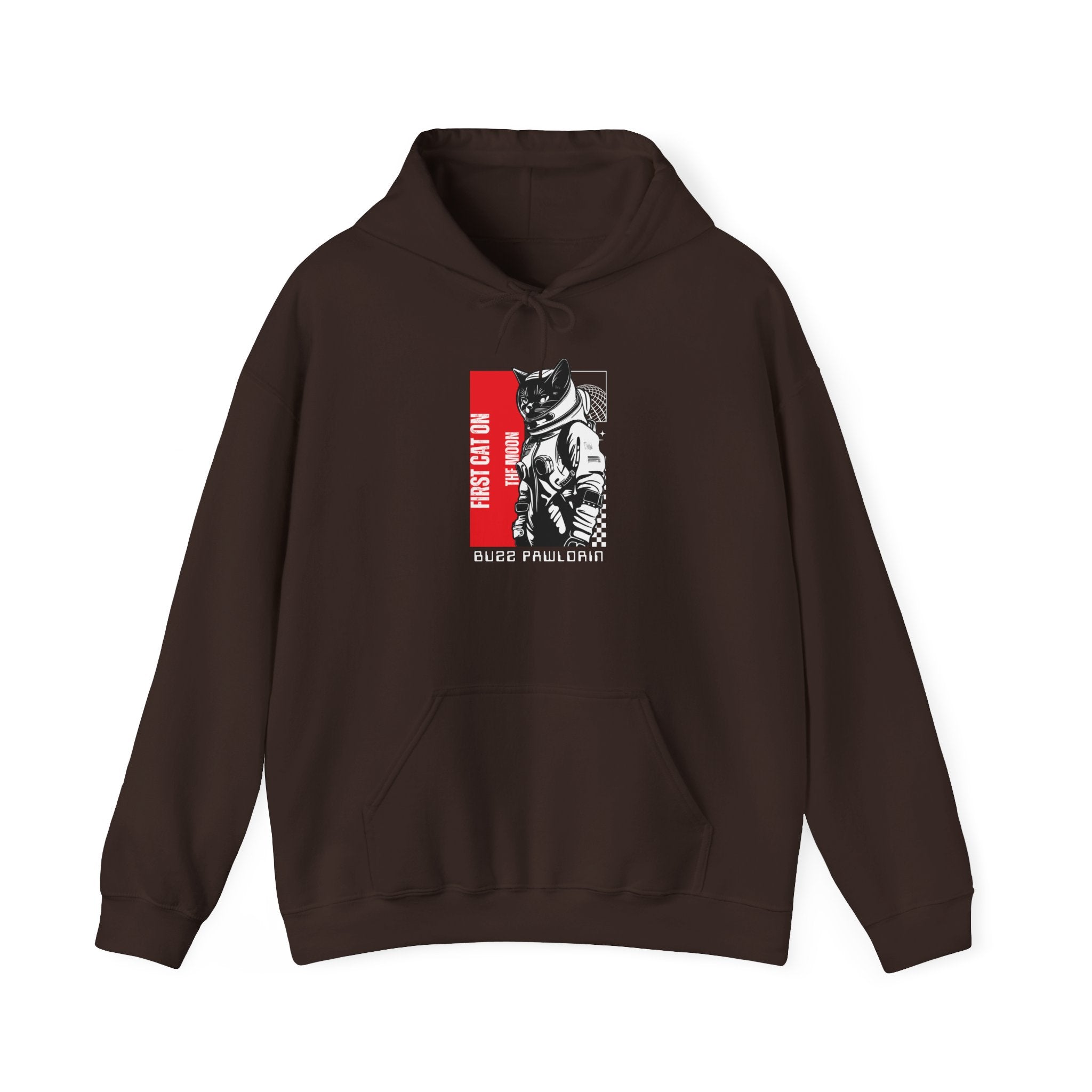 First Cat on the Moon Buzz Pawldrin Astronaut Graphic Unisex Hoodie, - Mutantur Labs LLC