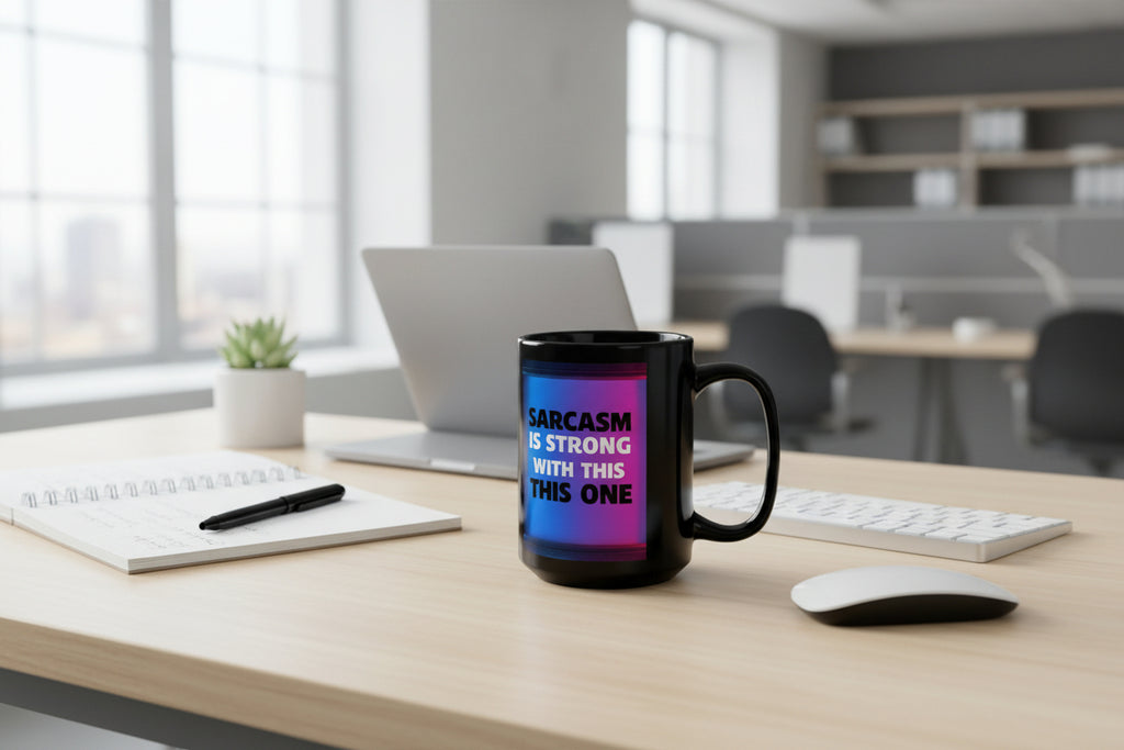 Sarcasm Is Strong With This One Mug | Funny 15oz Black Coffee Cup - Mutantur Labs LLC