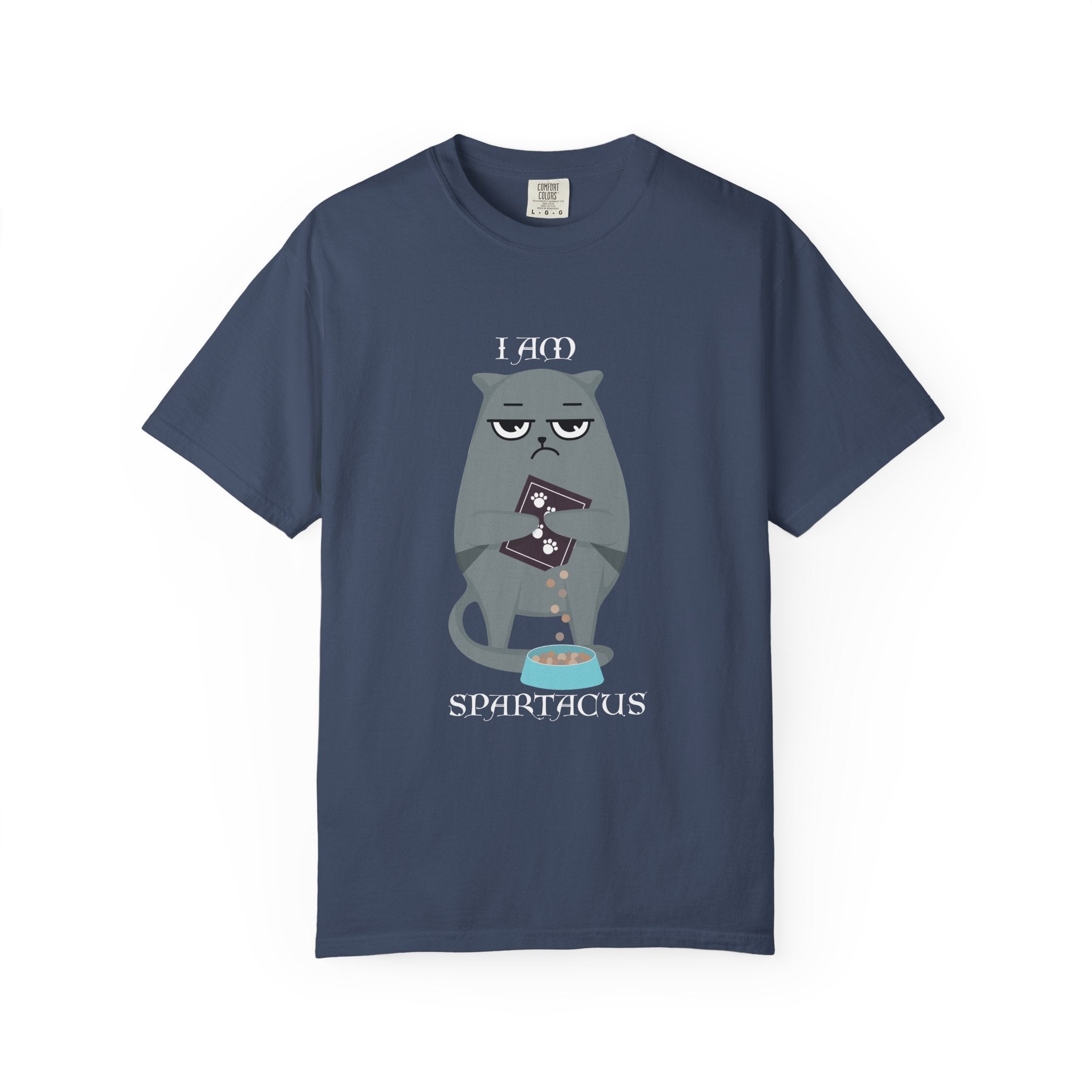 Spartacus Cat T-Shirt — "I Am Spartacus" Funny Cat Graphic Tee - Mutantur Labs LLC