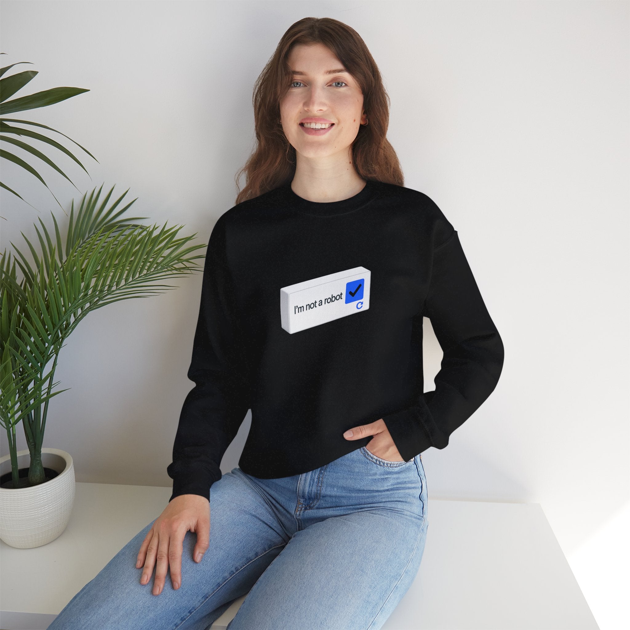 I'm Not a Robot checkbox graphic Sweatshirt | CAPTCHA humor - Mutantur Labs LLC