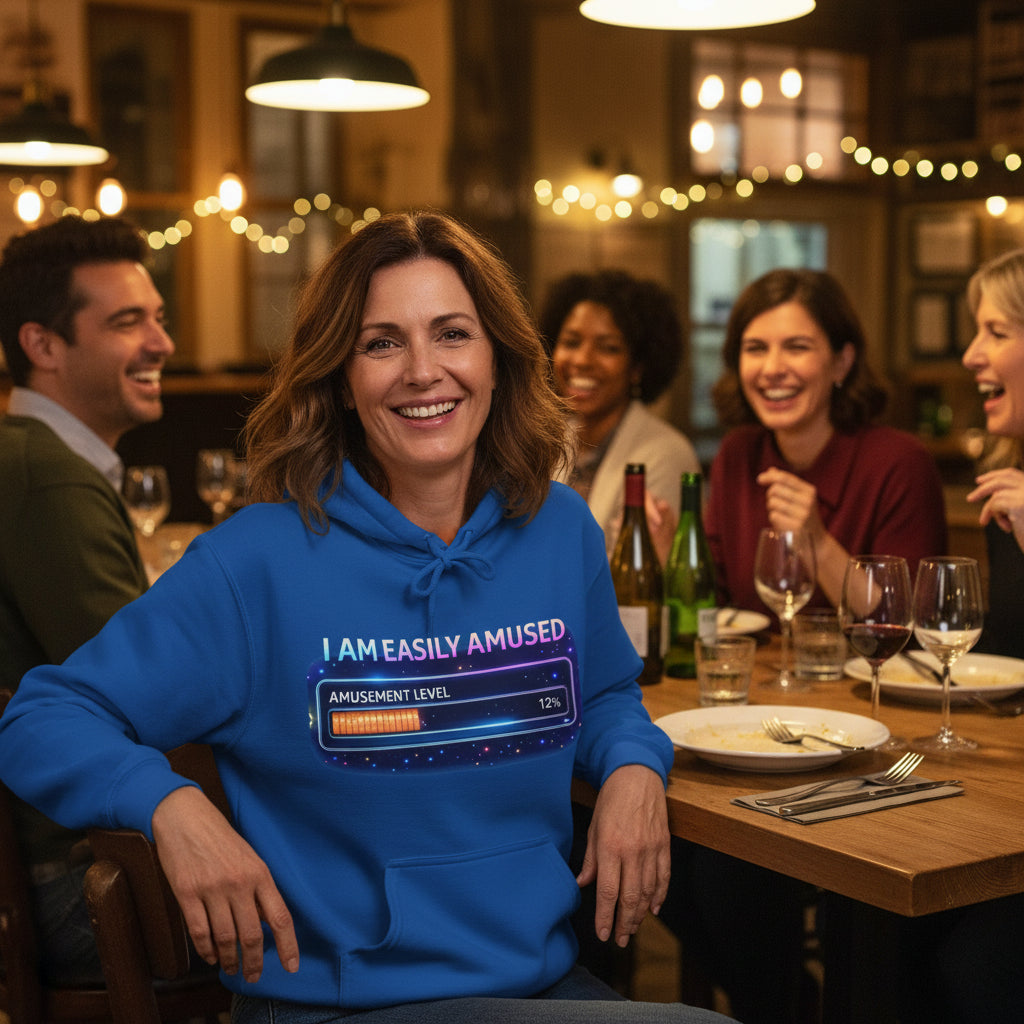 I Am Easily Amused Level Meter Hoodie | Funny Gamer Sweatshirt - Mutantur Labs LLC