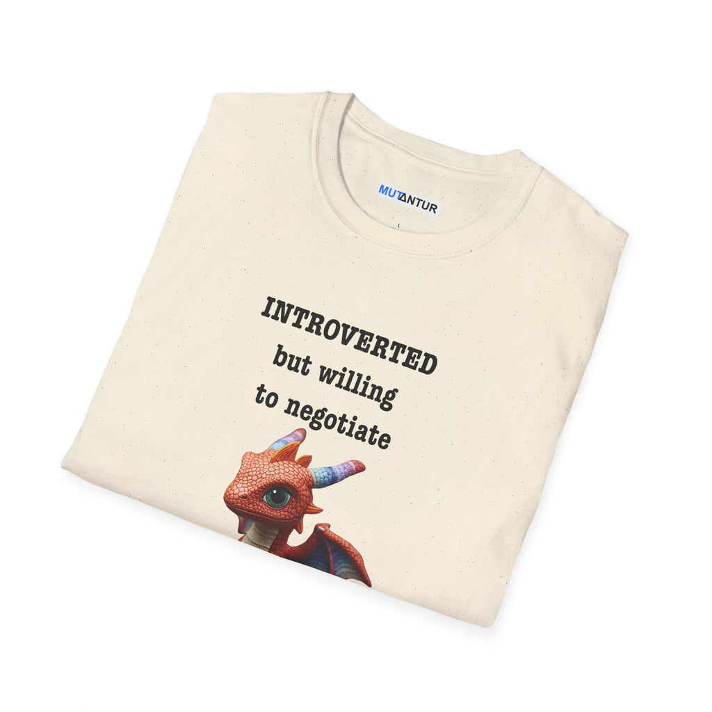 Introverted but Willing to Negotiate T-Shirt — Cute Dragon Graphic Tee - Mutantur Labs LLC