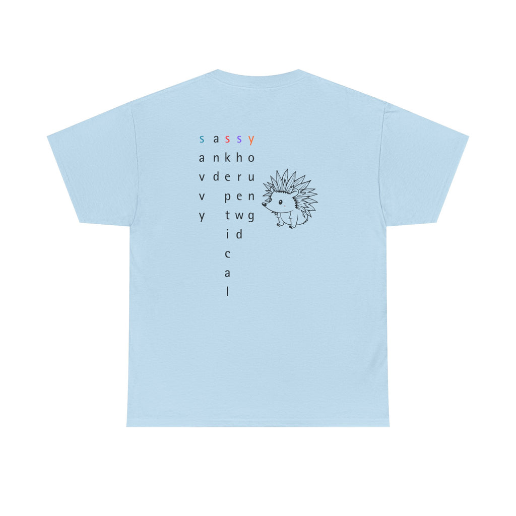 Sassy hedgehog Tee — Minimal Cute Graphic T-Shirt - Mutantur Labs LLC