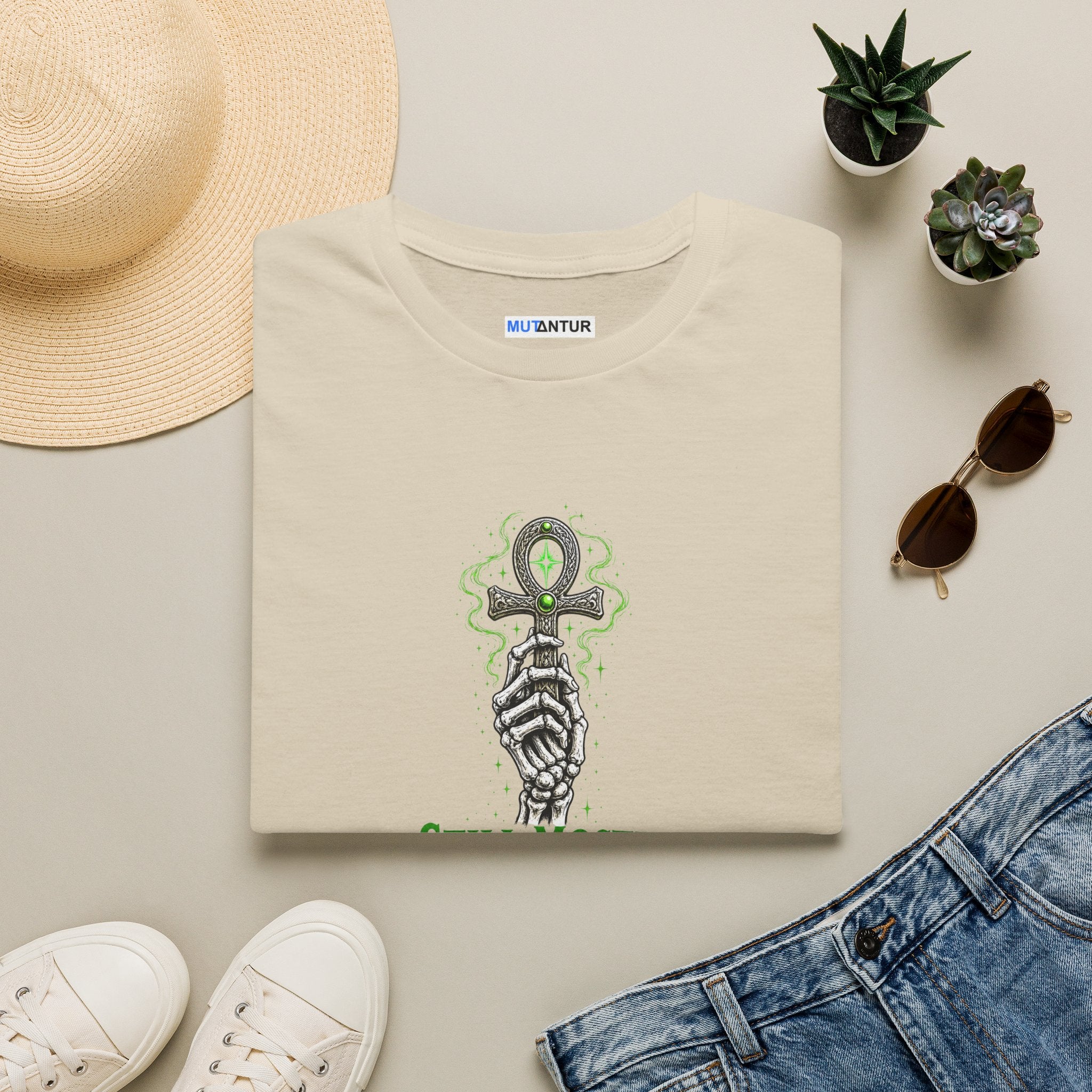 Still Mostly Alive T-Shirt — Gothic Ankh Skeleton Hand Tee