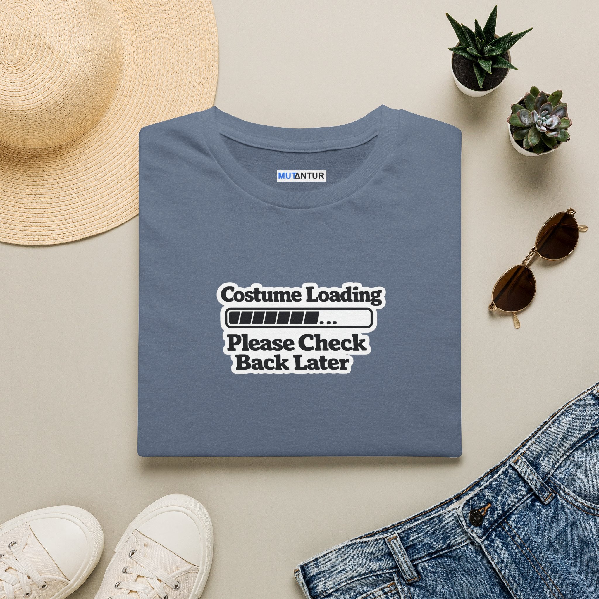 Costume Loading T-Shirt — "Please Check Back Later" Graphic Tee