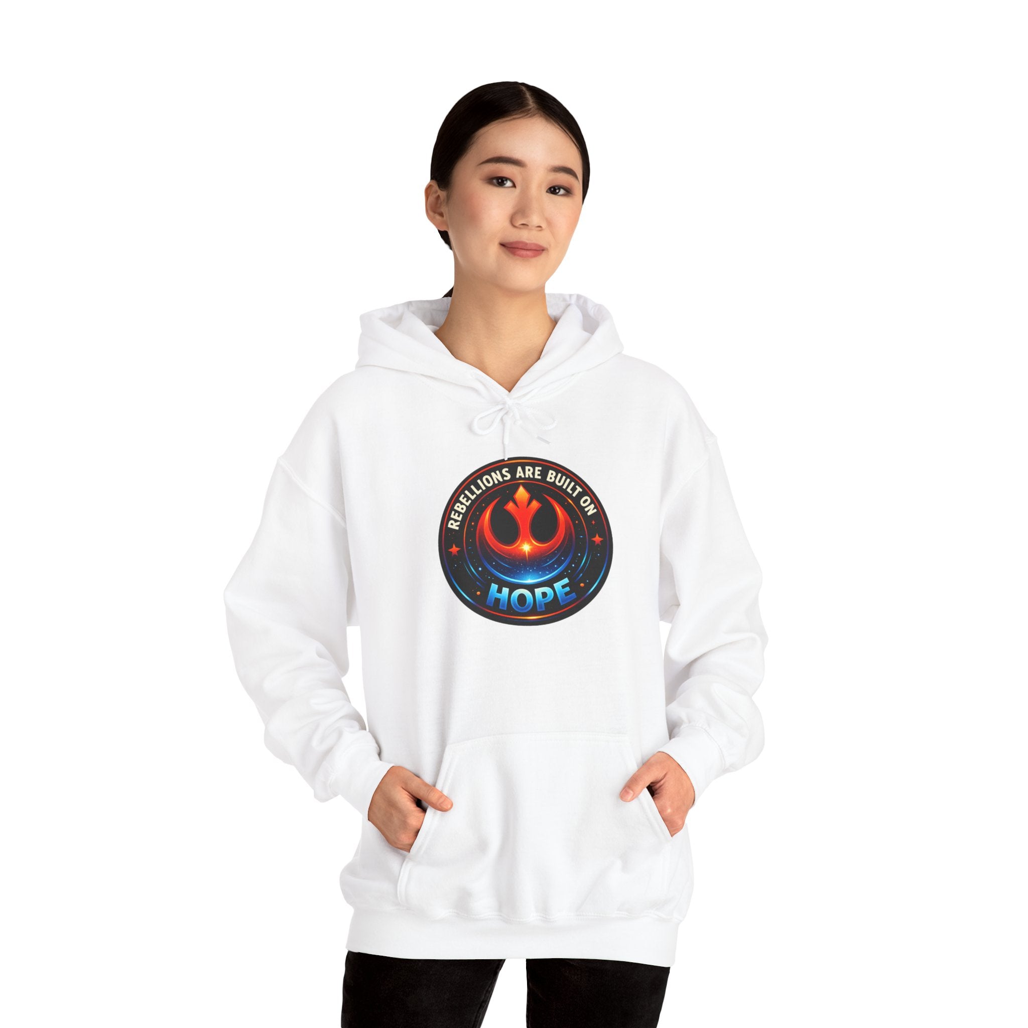 Rebellions are Built on Hope Rebel Emblem Hoodie - Mutantur Labs LLC