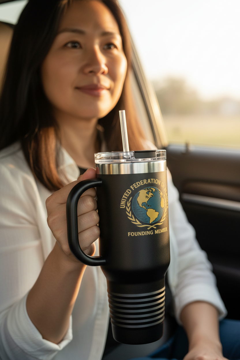 40oz Insulated Travel Mug — 'United Federation of Planets' Founding Member Travel Tumbler