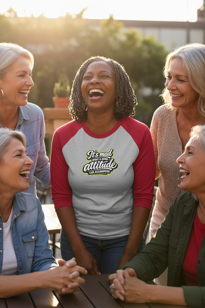 Raglan Shirt — “It’s Mad What a Good Attitude Can Accomplish” Graphic