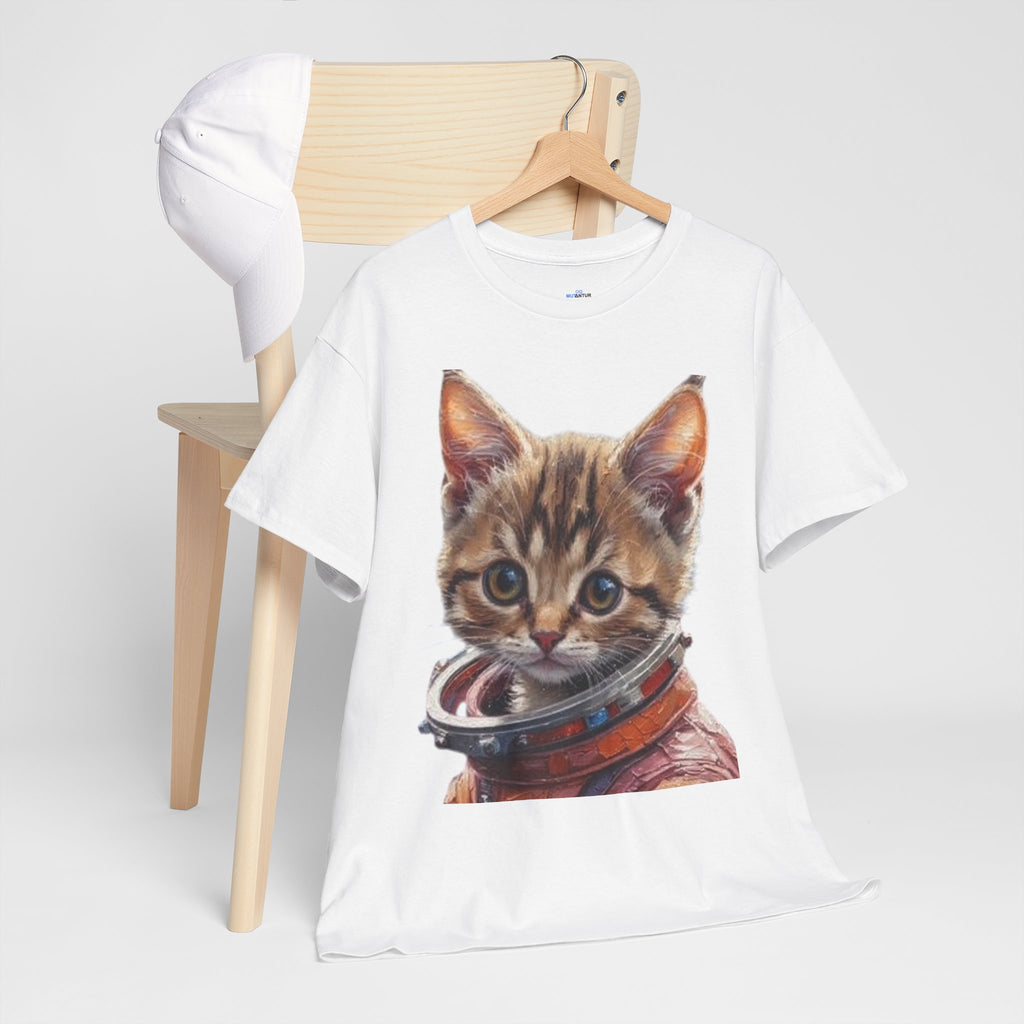Astronaut Kitty Unisex Heavy Cotton Tee - Mutantur Labs LLC