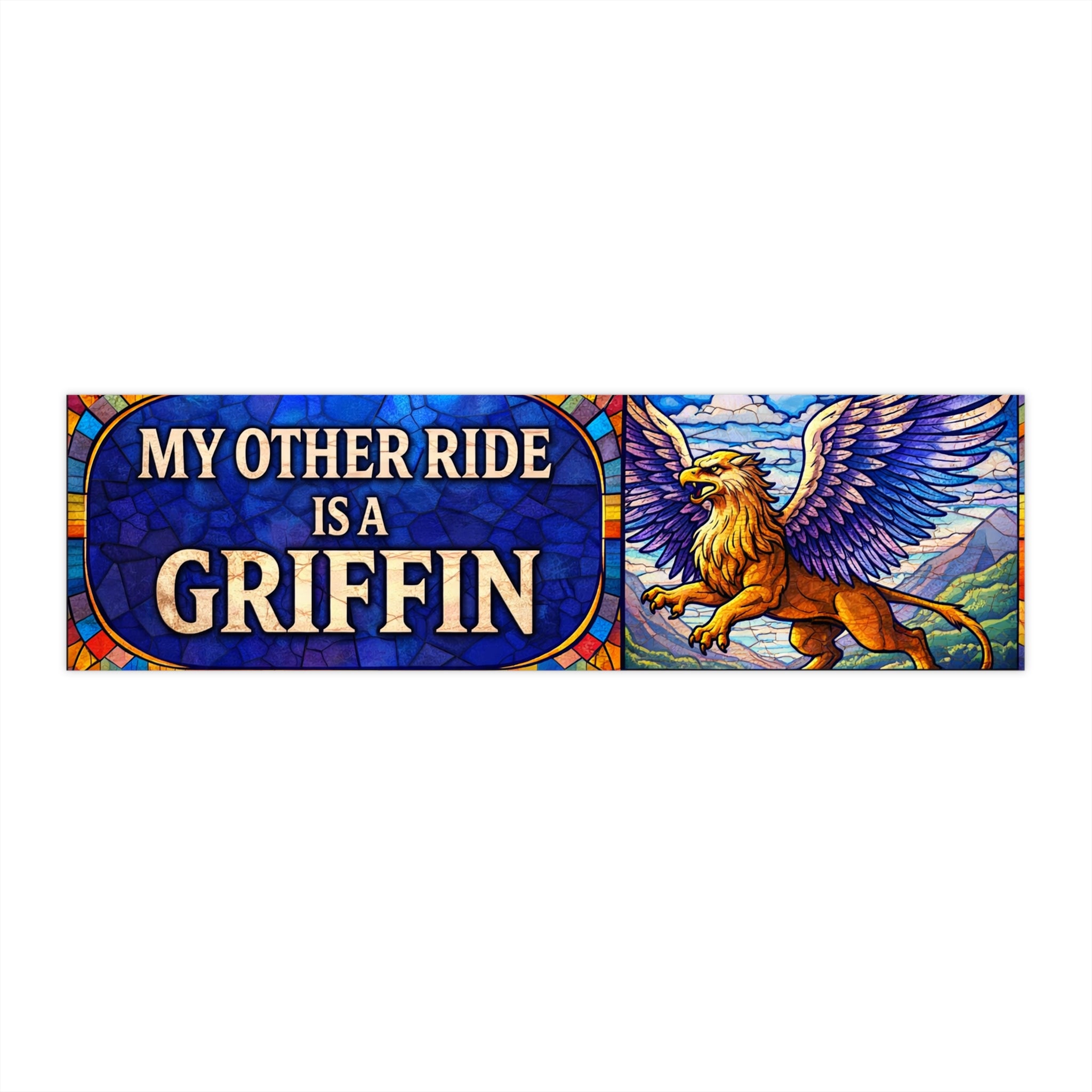 Griffin Bumper Sticker — "My Other Ride Is A Griffin" Decorative Vinyl Decal - Mutantur Labs LLC