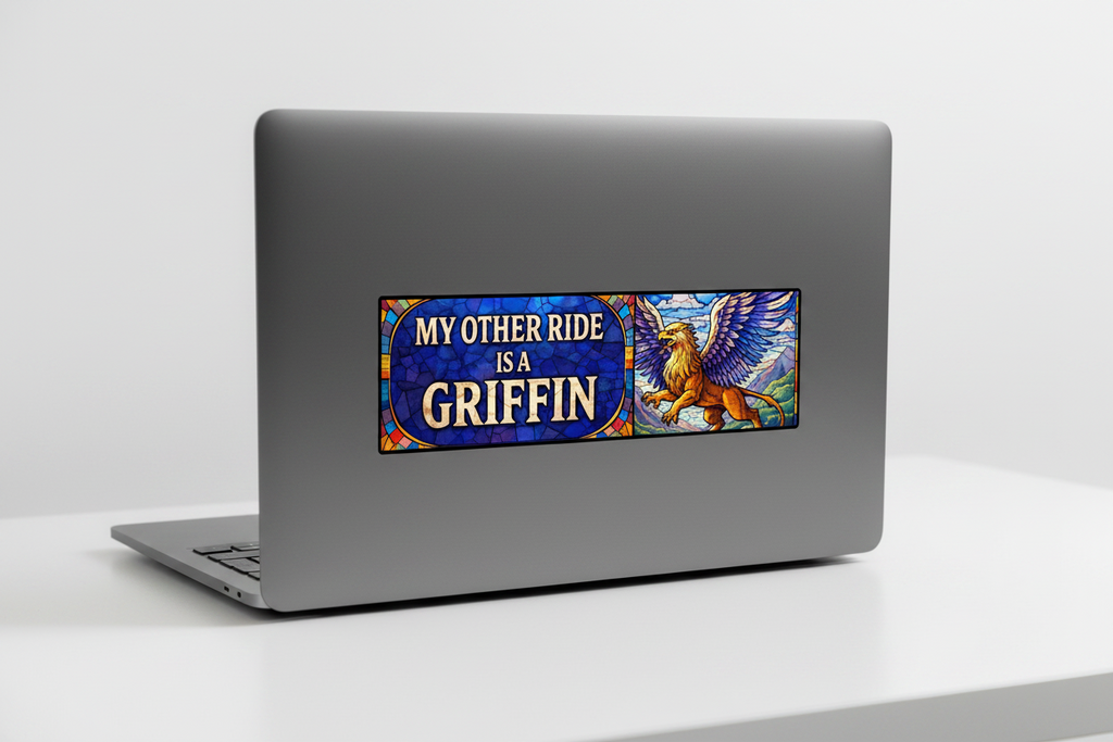 Griffin Bumper Sticker — "My Other Ride Is A Griffin" Decorative Vinyl Decal - Mutantur Labs LLC