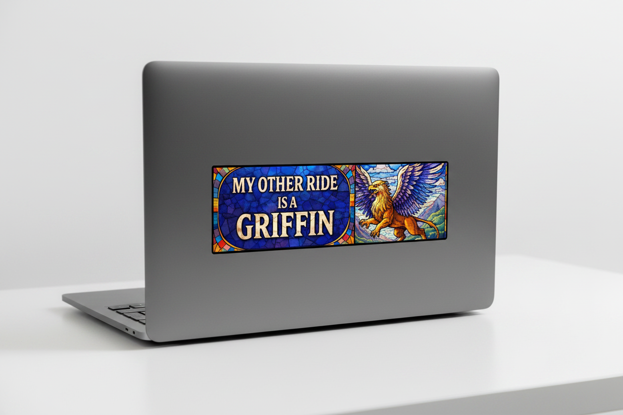 Griffin Bumper Sticker — "My Other Ride Is A Griffin" Decorative Vinyl Decal - Mutantur Labs LLC