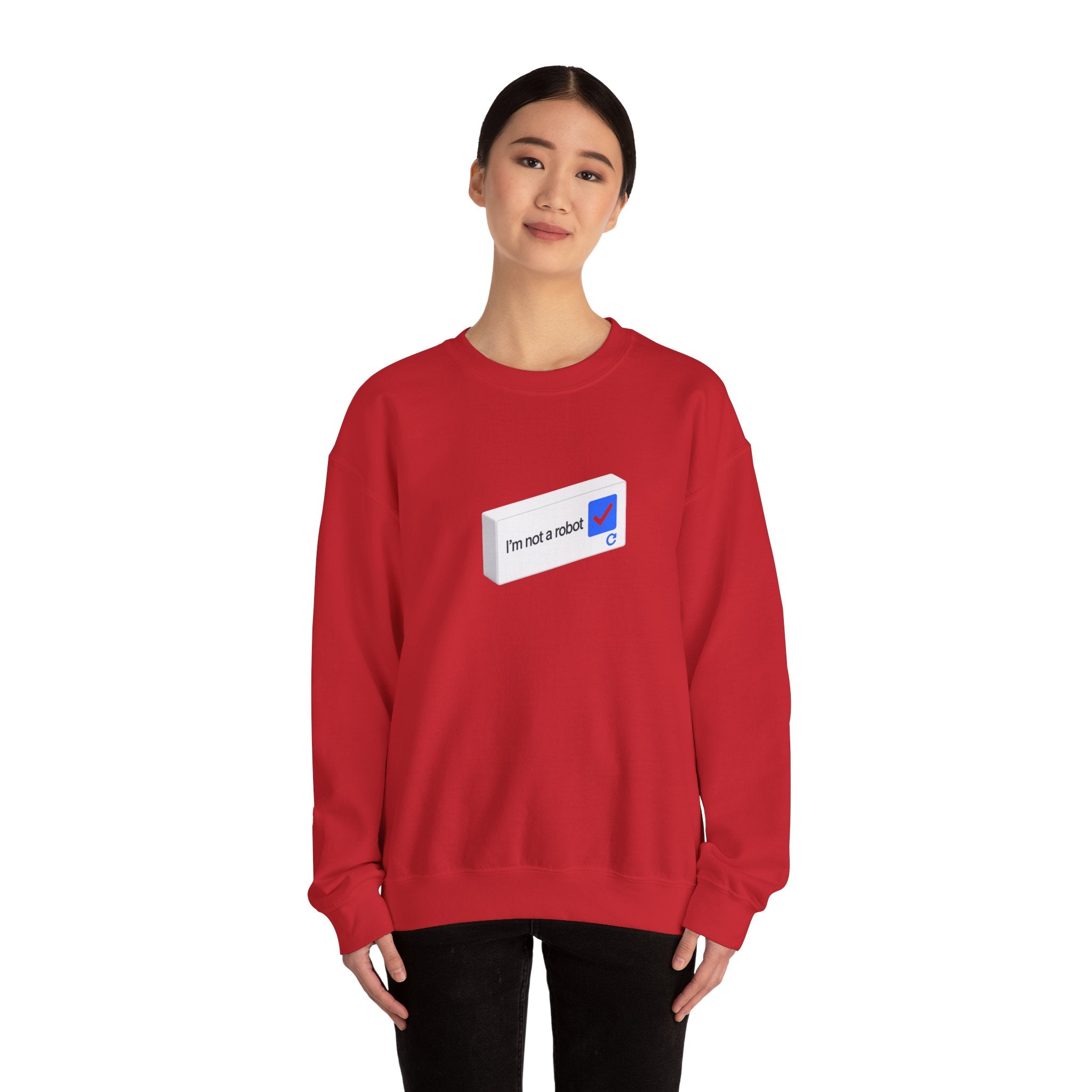 I'm Not a Robot checkbox graphic Sweatshirt | CAPTCHA humor