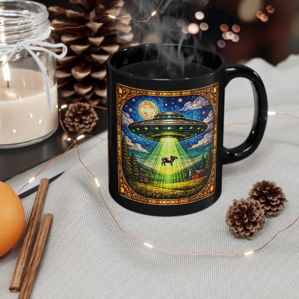 UFO Cow Abduction Mug | Funny Alien Cow Coffee Cup - Mutantur Labs LLC