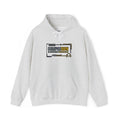 Compassion Is Advanced Technology embroidered futurist hoodie, back view